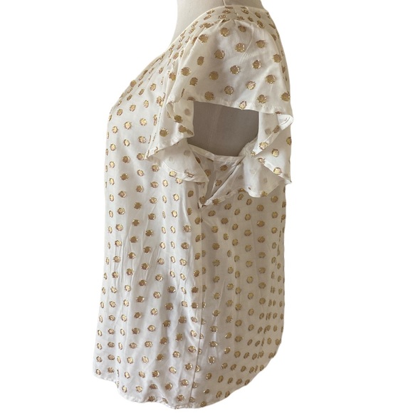 Amadi white with bronze color polka dot blouse - Picture 7 of 7